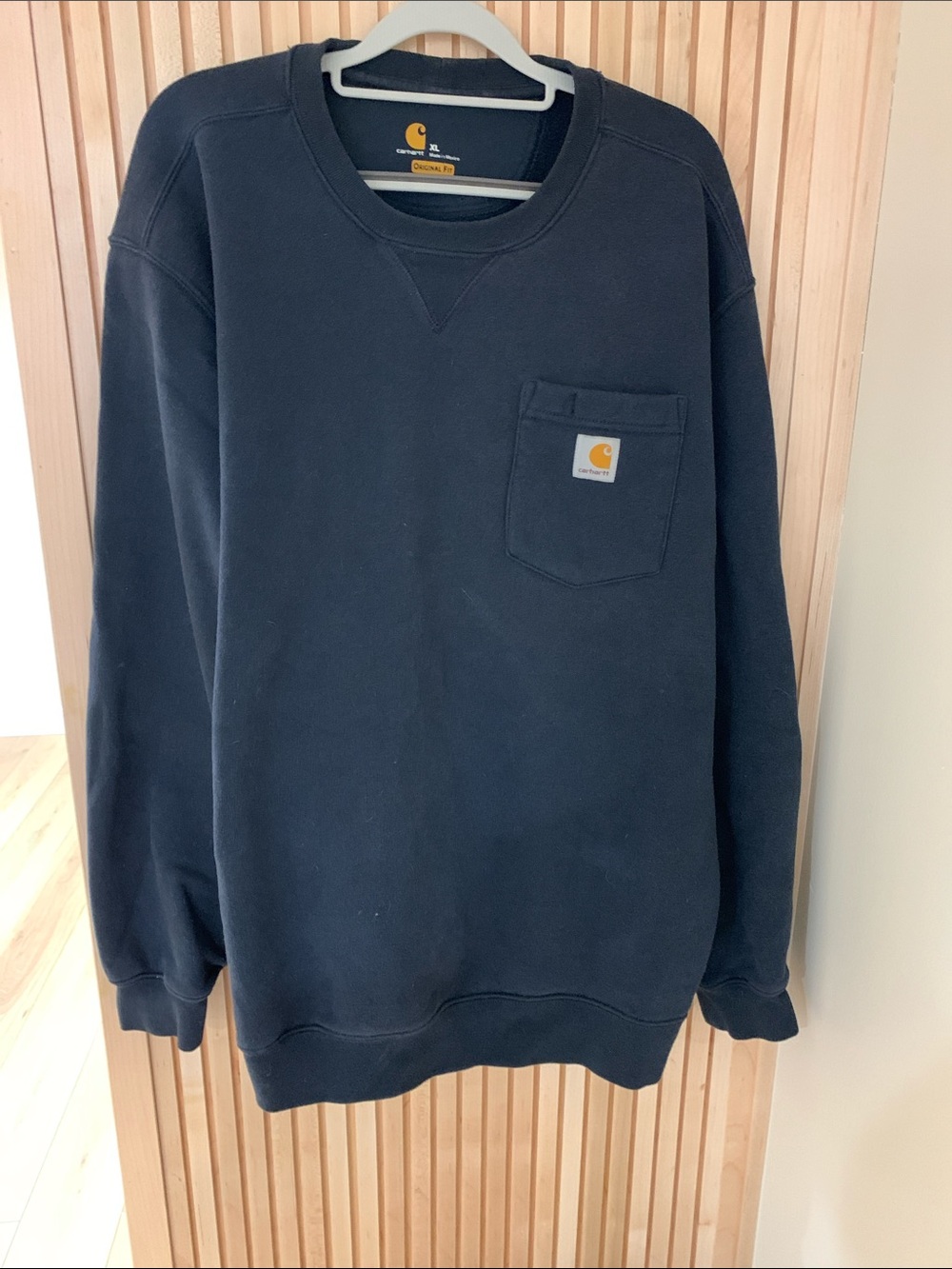 Carhartt Dark Navy Men’s Crewneck Pocket Sweatshirt